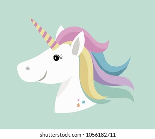 Unicorn head icon, vector illustration.
