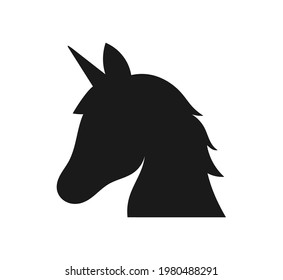 Icono de cabeza de unicornio. Ilustración vectorial.