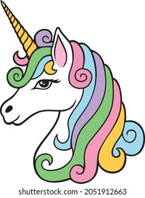 Unicorn head icon vector illustration