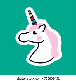 Unicorn head icon. Vector illustration