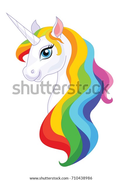 Unicorn Head Isolated On White Background Stock Vector (Royalty Free ...