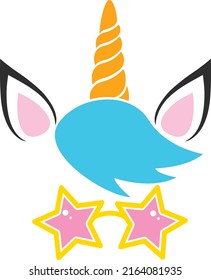 Cabeza unicornio Diseño vectorial aislado