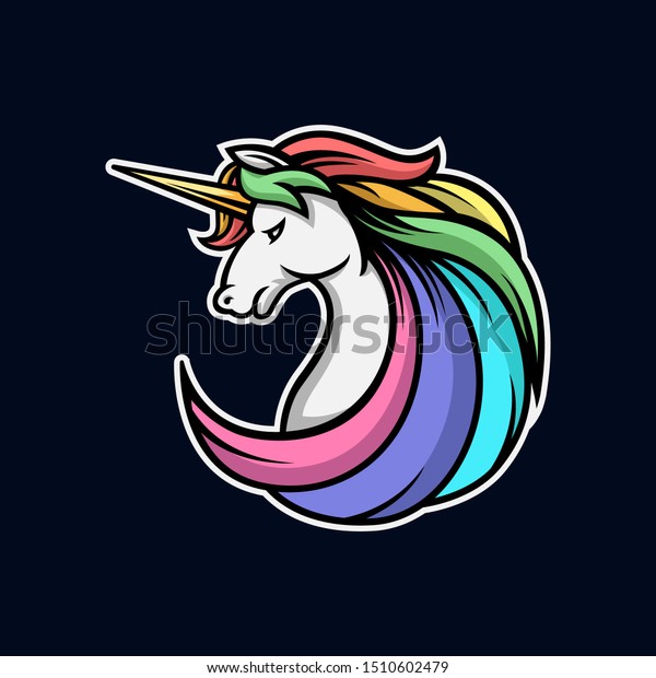 Unicorn Head Logo Gaming Esport Stock Vector (Royalty Free) 1510602479