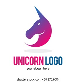 Unicorn Head Logo Icon Symbol Stock Vector (Royalty Free) 571718995