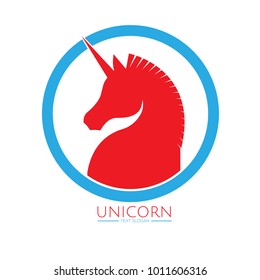 Unicorn head logo icon vector illustration.