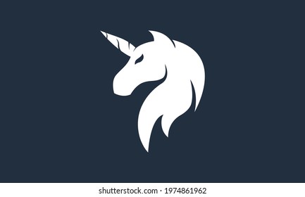 Unicorn head logo illustration design. Isolated logo design. Suitable for logos, stickers, book covers etc.