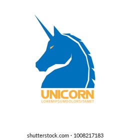 Unicorn head logo vector illustration.