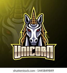 Unicorn head mascot logo design svg