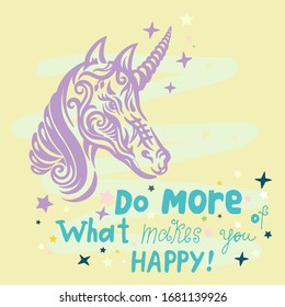 Unicorn head on a white background. Print. Logo. Vector illustration