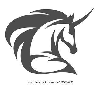 Unicorn head on a white background