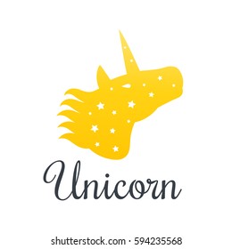 unicorn head over white