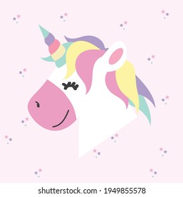 unicorn head with rainbows vector
