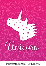 unicorn head with stars vector illustration