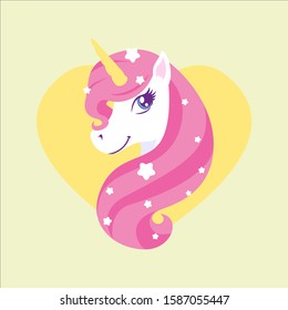 Unicorn head for valentine's day