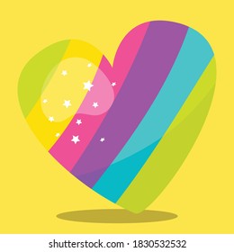ilustración vectorial de diseño de corazón de unicornio