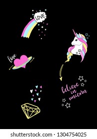 unicorn heart rainbow