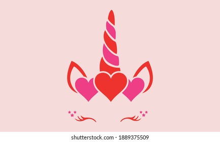 Vector de corazones de unicornio y imágenes prediseñadas
