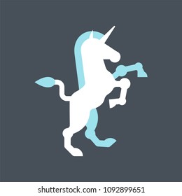 Unicorn heraldic symbol. Sign Animal for coat of arms. Vector illustration
