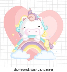 a unicorn hiding behind a rainbow