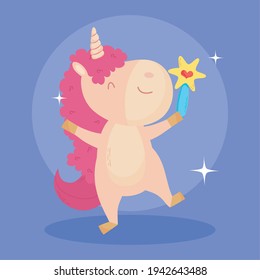 unicorn holding a magic wand