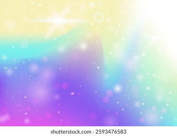Unicorn Hologram. Pink Princess Invitation. Girl Gradient. Fairytale Magical Mesh. Purple Sparkles Pattern. Blue Cosmic Background. Rainbow Texture. Candy Unicorn Hologram.
