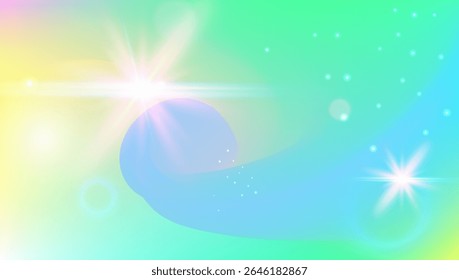 Holograma de unicórnio. Padrão De Princesa Rosa E Bonito Gradiente De Arco-Íris. Fundo Kawaii roxo, amarelo. Luz De Doce Cósmico Com Textura De Brilho Holográfico. Holograma do unicórnio verde.