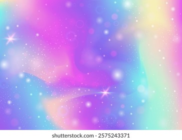 Unicorn Hologram. Pink Rainbow Pattern. Kawaii Gradient. Iridescent Girlish Mesh. Purple Fantasy Invitation. Lilac Universe Background. Girl Texture. Party Unicorn Hologram.