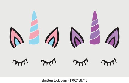 Unicorn Horn With Face Vector And Clip Art
