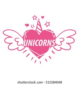 unicorn horn symbol pink logo object