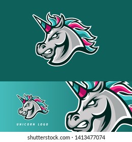 Unicorn Horse esport gaming mascot logo template, suitable for your team, business, and personal branding svg