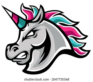 Unicorn Horse Esport Gaming Mascot Logo