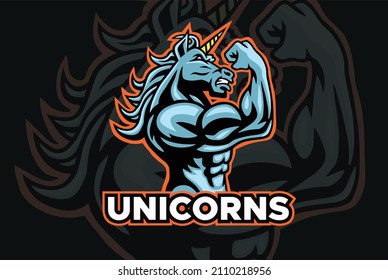 Unicorn Horse Fighter Esport Sport Mascot Vector Logo Character Design Vector Art svg