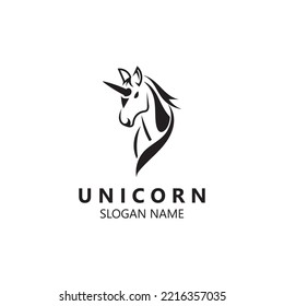 Unicorn Horse head Logo image simple design elegan template vector