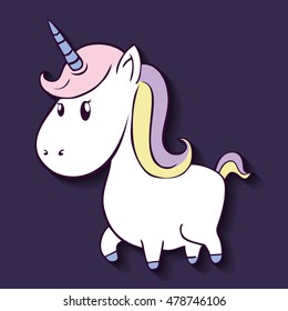 unicorn horse horn cartoon magic fantasy icon. Colorful design. Vector illustration