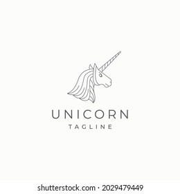 Unicorn horse logo icon design template flat vector