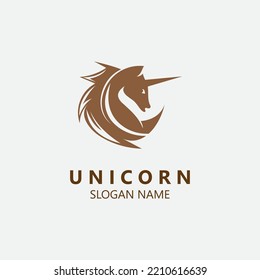Unicorn Horse Logo image design animal head elegan template vector