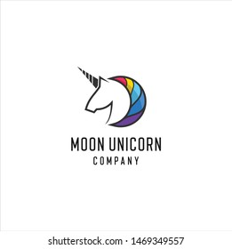 Unicorn, Horse, Moon logo design inspiration
vector