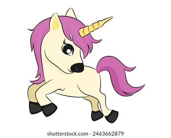 Unicorn horse on white background.
