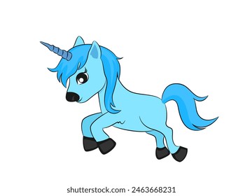 Unicorn horse on white background.