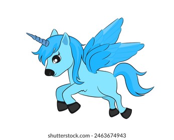 Unicorn horse on white background.