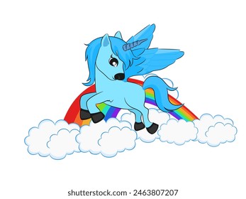 Unicorn horse on white background.