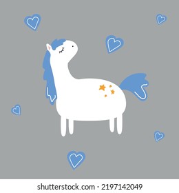 Unicorn horse pony print postcard poster set