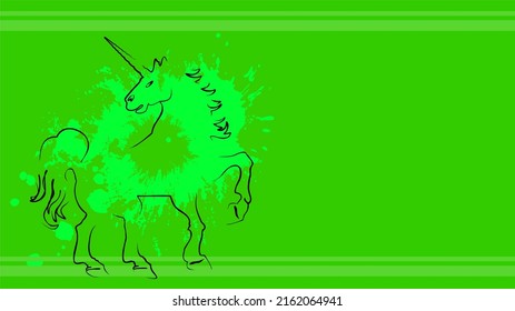 unicorn horse silhouettes lines style background illustartion in vector format