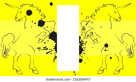 unicorn horse silhouettes lines style background illustartion in vector format