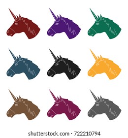 Unicorn icon in black style isolated on white background. Scotland country symbol stock vector illustration.