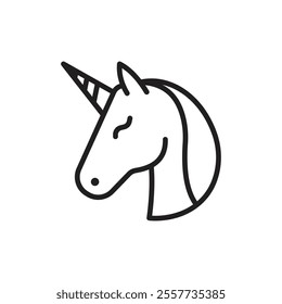 Unicorn icon Black and white logo