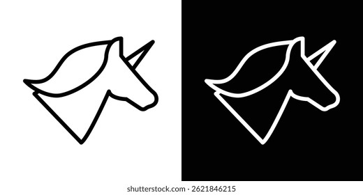 Unicorn icon concept stroke on white background