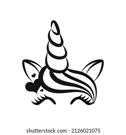 Unicorn icon. Concept your logo. Kids party decor. Clipart object. Plotter cutting