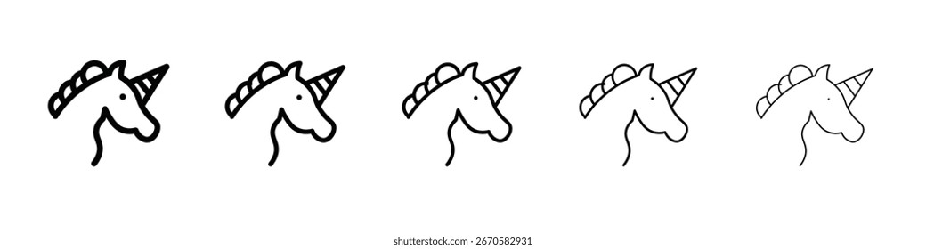 Diseño del icono del unicornio, logotipo, App, interfaz de usuario. Ilustración vectorial, EPS