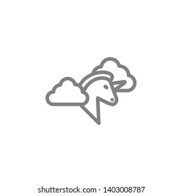 unicorn icon. Element of myphology icon. Thin line icon for website design and development, app development. Premium icon